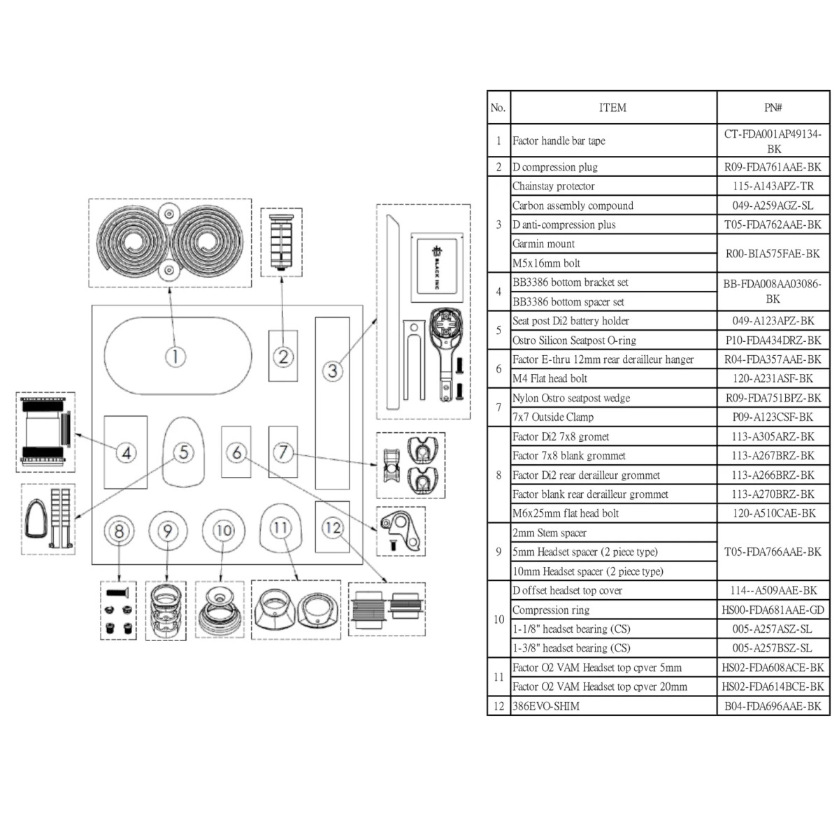 FACTOR(ファクター)D Compression Plug Set(Dコンプレッションプラグセット)(#R09-FDA761AAE-BK)